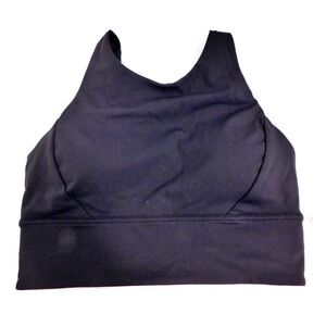 New Lululemon Stronger As One Long Line Bra 6 Black CutOut High Neck Support NWT